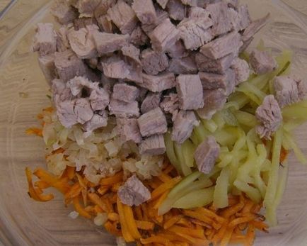 Salata cu carne de vită și mâncăruri de castravete, ls