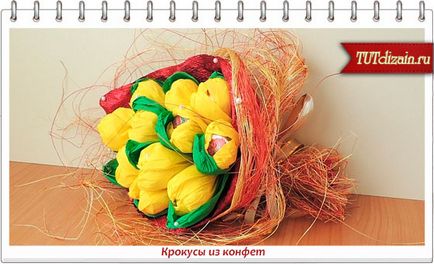 Солодкий букет крокусів з цукерок - дизайн - декор своїми руками