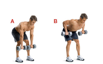 Exerciții cu gantere pentru mușchii din spate