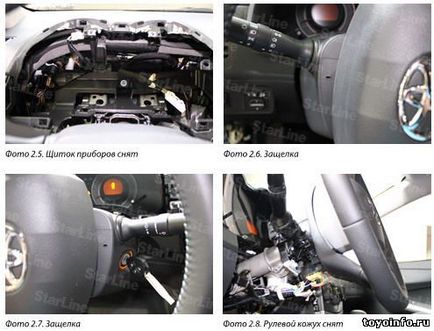 Instalarea sistemului de alarmă toyota corolla 150 restyling, puncte de conectare Toyota Corolla 150