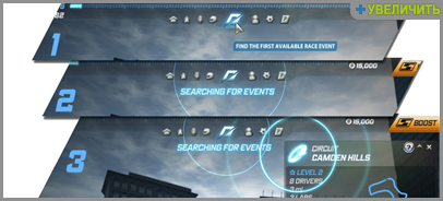 Felső panel (HUD játék bar) a Need for Speed világ - Need for Speed játék világ vezető (játék) Felső panel (HUD játék bar) a Need for Speed világ - Need for Speed világ játék útmutató