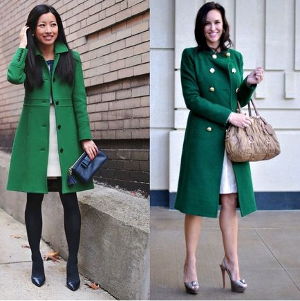 100 Фото пальто на 2017 рік з чим носити жіноче пальто зеленого кольору, сумка і аксесуари, шапка і