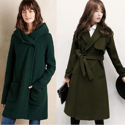 100 Фото пальто на 2017 рік з чим носити жіноче пальто зеленого кольору, сумка і аксесуари, шапка і