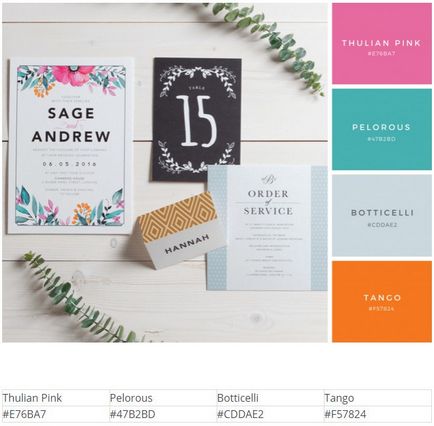 25 Scheme color pentru invitatii de nunta