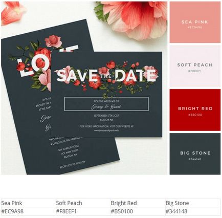 25 Scheme color pentru invitatii de nunta