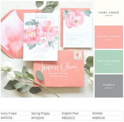 25 Scheme color pentru invitatii de nunta