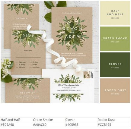 25 Scheme color pentru invitatii de nunta