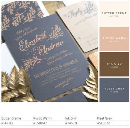 25 Scheme color pentru invitatii de nunta