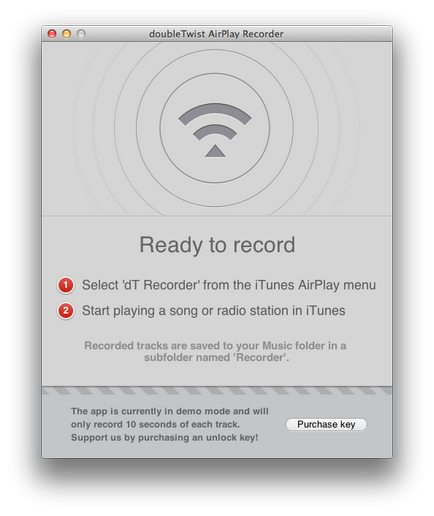 Airplay felvevő rögzíteni a számokat az iTunes rádió
