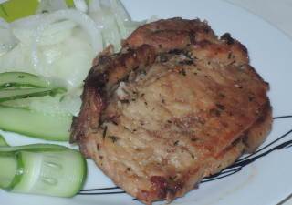 Carne de porc Entrecote în cuptor - rețetă cu fotografie