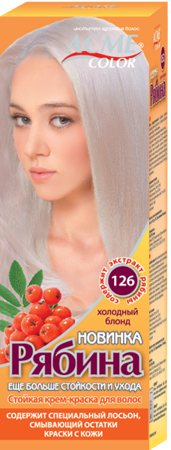 Bielorusă cosmetice magazin on-line rezistente la vopsele de păr cremă - cenușă de munte, 126 blond rece