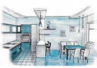 Дизайн інтер'єру кухні - ціни, замовити дизайн-проект кухні в квартирі недорого