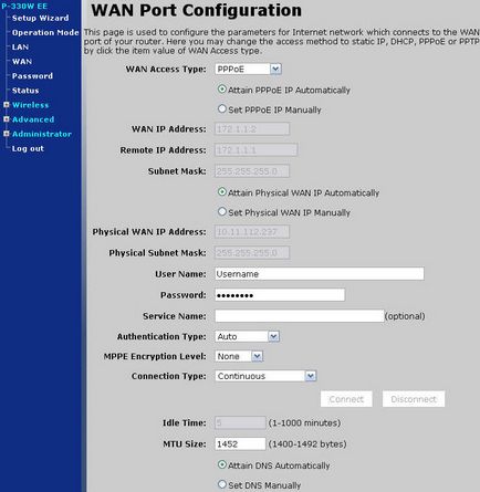 Instrucțiuni pentru auto-configurarea centrului de Internet p-330w pentru a vă conecta la Internet - zyxel