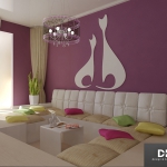 Interior pentru o fetiță 9 camere 1 apartament, proiecte de proiectare, număr 57