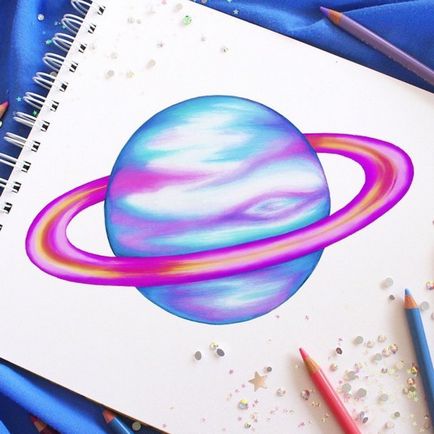 Як намалювати космос олівцями