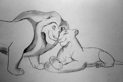 Hogyan kell felhívni Mufasa és Sarabi a lion king ceruzával, rajzfilmek