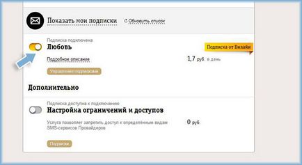 Hogyan tiltható le az előfizetést szeretnek Beeline mobilszolgáltatók