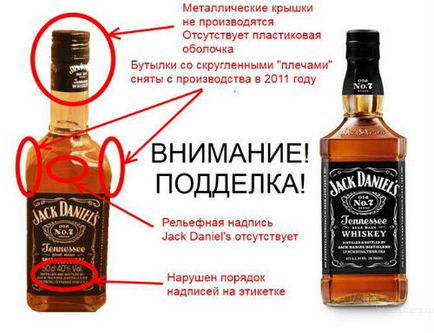 Hogyan lehet megkülönböztetni a hamis az eredeti Jack Daniel tippeket, fotókat