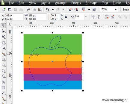 Cum se face logo-ul mărului în corele h