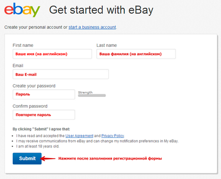 Cum se înregistrează pe eBay