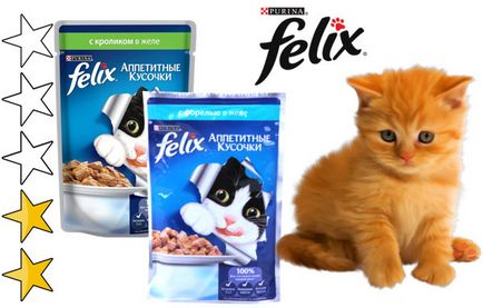 Felix fel de mâncare pentru pisici (felix), tipuri, compoziție, recenzii