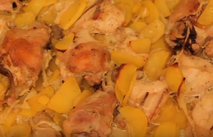 Csirke sült burgonyával a sütőben 5 receptek ízletes ételek