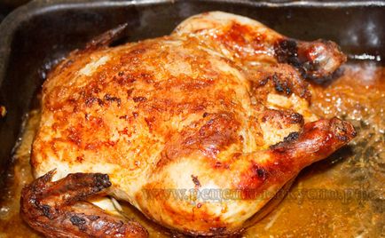 Csirke a kemencében (teljesen), finom receptek