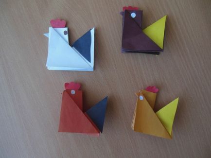 Kurochka »hârtie pliabilă, folosind metoda origami