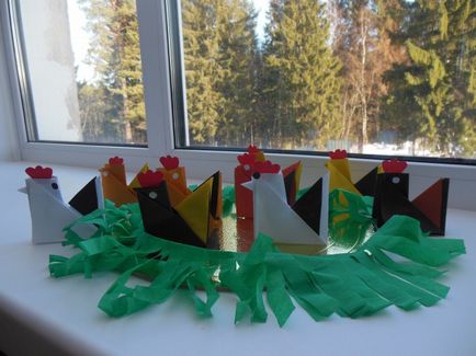 Kurochka »hârtie pliabilă, folosind metoda origami