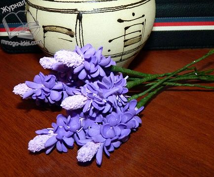 Lavanda de clasă maestru de la Foamiran, flori de mâini proprii