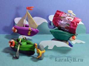 Човен - ліплення з пластиліну з дітьми від 5 років, каракулі