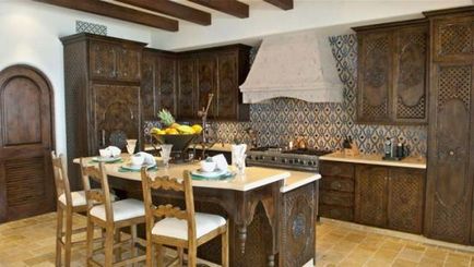 Stilul marocan în interiorul fotografiei de bucătărie, idei, opțiuni de design