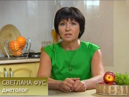 Meniul pentru pierderea în greutate de la regulile de nutriție ale Svetlana Fus de la un nutriționist renumit
