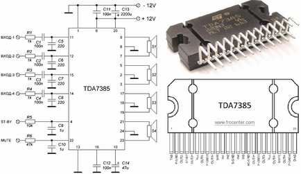 Többcsatornás erősítő egy chip tda7385, radiodom - site rádióamatőr