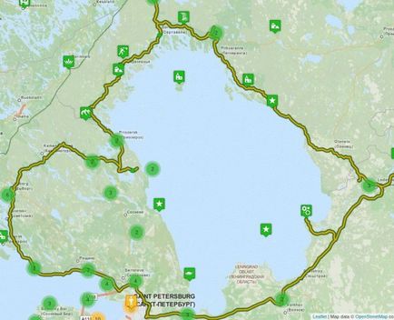 Jelentés az utazás körül Ladoga-tó az autóban -