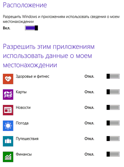 Параметри конфіденційності в windows 8