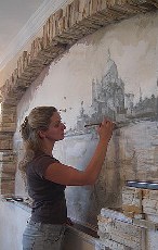 Фарбування стін під венеціанську штукатурку