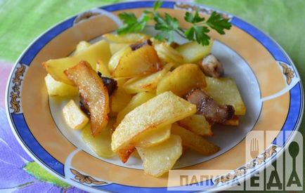 Рецепт смаженої картоплі з салом