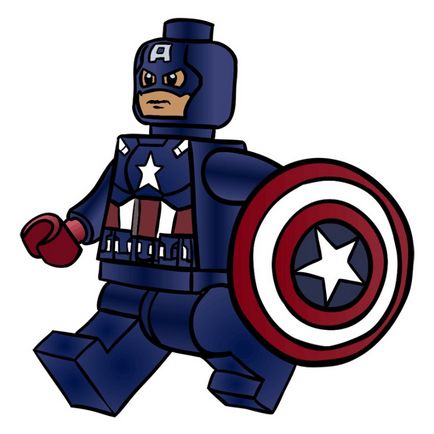 Rajz a kapitány Amerikai Lego (Captain) Döntetlen Captain America Lego