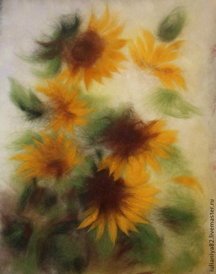 Desenează floarea-soarelui cu lână