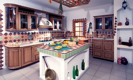Stil rusesc în interiorul livingului, dormitor, baie, bucătărie (fotografie)