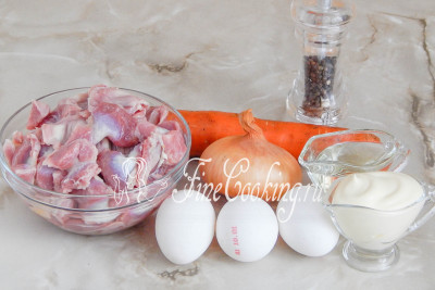 Saláta csirkével kamrák - a recept egy fotó