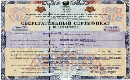 Certificatul de economisire al Băncii de Economii la purtător