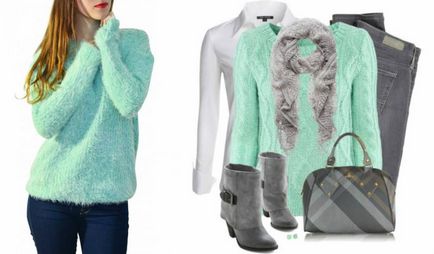Abból, amit viselni menta pulóver (pulóver) Abból, amit viselni jersey menta