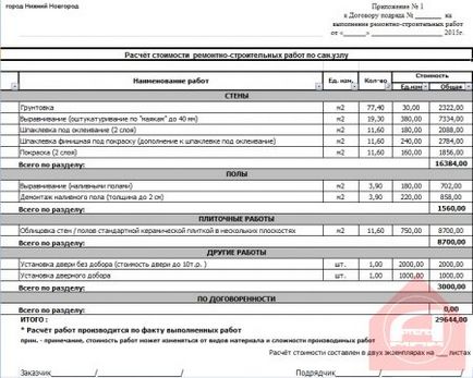 Завантажити зразок кошторису на ремонт квартири 2015 excel форматі