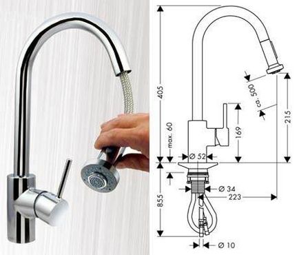 Robinet de bucătărie cu design de duș prin auto-proiectare, potabilă retractabilă, preț, imagine -