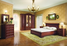 Dormitoare din lemn masiv de la producător, un set de mobilier, ieftin de pin și hevea,