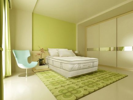 Dormitor în culori fistic - fotografie, design, idei