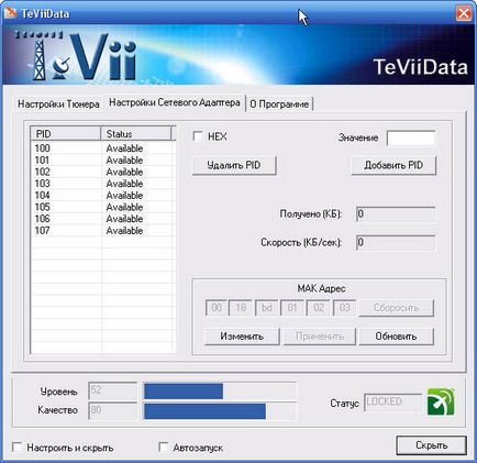 Internet prin satelit - setarea dvb card tevii s600 usb