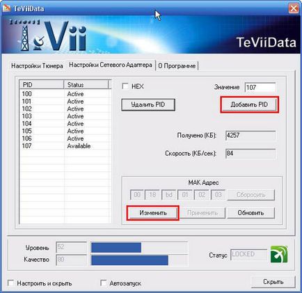 Internet prin satelit - setarea dvb card tevii s600 usb